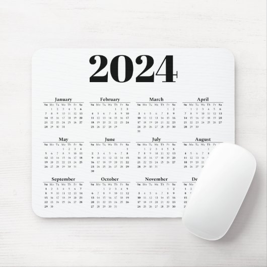 Monatskalender 2024 | Hintergrund Mousepad (Mit Mouse)