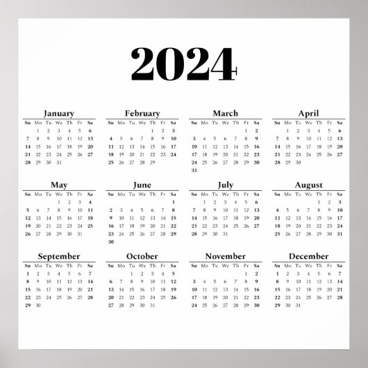 Monatskalender 2024 | Hintergrund Poster (Vorne)