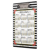 Monatskalender 2025 Blumenmuster | Custom Klemmbrett (Links)