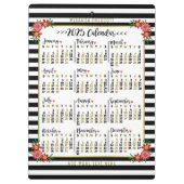 Monatskalender 2025 Blumenmuster | Custom Klemmbrett (Rückseite)