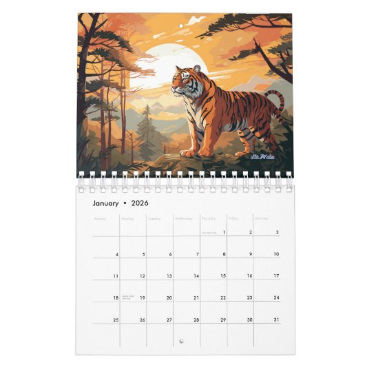 Monatskalender 2025 der Tigermauer Kalender (Jan 2026)