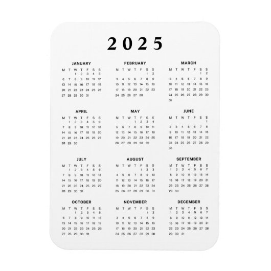 Monatskalender 2025 magnet (Vertikal)