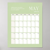 Monatskalender 2025 | Mai Poster (Vorne)