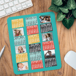 Monatskalender 2025 Modernes FotoCollage Mousepad