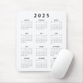 Monatskalender 2025 mousepad (Mit Mouse)
