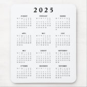 Monatskalender 2025 mousepad (Vorne)