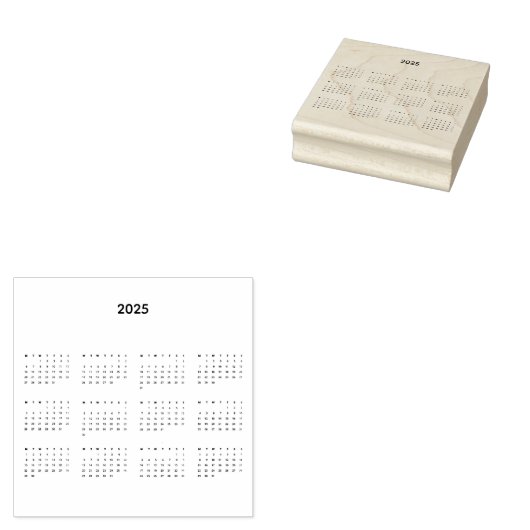 Monatskalender 2025 Square Gummistempel (Stempel)