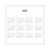 Monatskalender 2025 Square Gummistempel (Prägung)