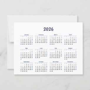 Monatskalender 2026 Alle Tage Postkarte