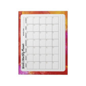 Monatskalender Editor für rosa und orangefarbene M Notizblock (Rotiert)