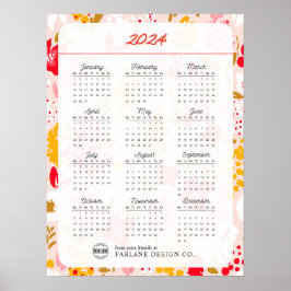 Monatskalender für das Firmenlogo für Blume 2024 Poster
