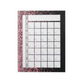 Monatskalender für den Glitzer "Black Blush Pink" Notizblock (Rotiert)