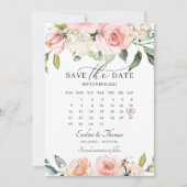Monatskalender Rosa Blütenrosa Save The Date (Vorderseite)