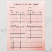 Monatskalender und Haushalt rosa (Rückseite)