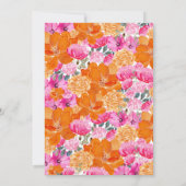 Monatskartentafel "Pink Orange Floral" Einladung (Rückseite)