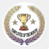 Monatsmitarbeiter Runder Aufkleber (Vorderseite)