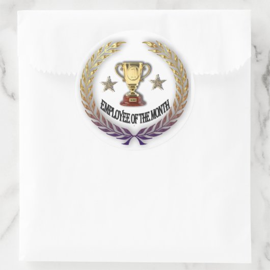 Monatsmitarbeiter Runder Aufkleber (Tasche)