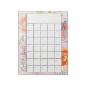 Monatsplaner für das farbige Blumenmuster Notizblock (Rotiert)