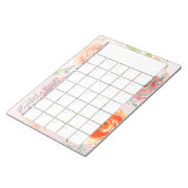 Monatsplaner für das farbige Blumenmuster Notizblock (angewinkelt)