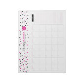 Monatsplaner für rosa und schwarze Punkte Notizblock (Rotiert)