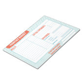 Monatsplaner für Türkis und Korallen Notizblock (angewinkelt)