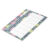 Monatsplaner Notepad mit Blume Hintergrund Notizblock (angewinkelt)