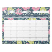 Monatsplaner Notepad mit Blume Hintergrund Notizblock (Vorderseite)