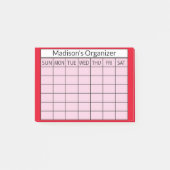 Monatsplaner Organisator Post-it Klebezettel (Vorderseite)
