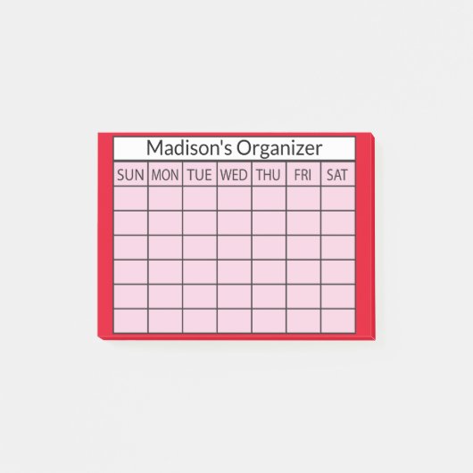 Monatsplaner Organisator Post-it Klebezettel (Vorderseite)