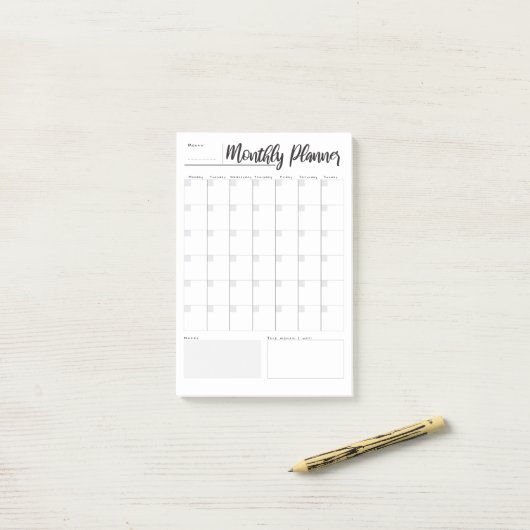 Monatsplaner Post-it Klebezettel (Auf Schreibtisch)