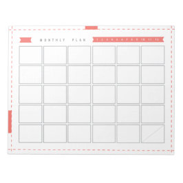 Monatsplaner - Rd Ribbon Notizblock