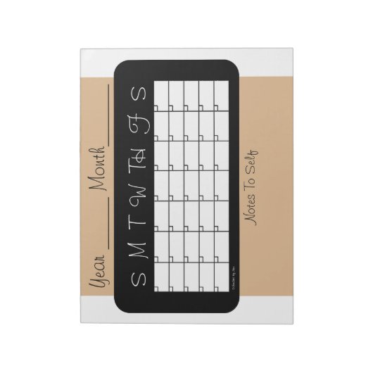 Monatsplaner Tan Kalender von Janz Notepad Notizblock (Rotiert)