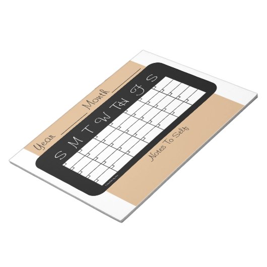 Monatsplaner Tan Kalender von Janz Notepad Notizblock (angewinkelt)
