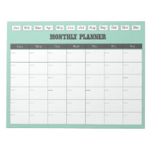 Monatsplaner Türkis Einfacher Kalender