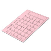 Monatsplaner von Rosa Notizblock (angewinkelt)