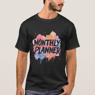 Monatsplaner Wasserfarbensplash T-Shirt