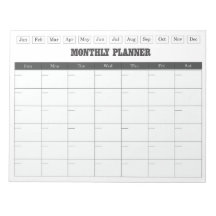 Monatsplaner Weiße einfache Kalender
