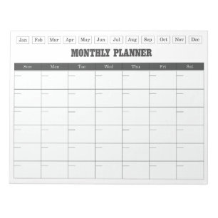 Monatsplaner Weiße einfache Kalender Notizblock
