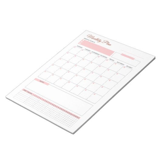 Monatsplanplan - Planen Sie Ihren Monat Notizblock (angewinkelt)