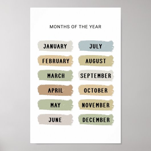 Monatsposter - Erdtöne Poster (Vorne)