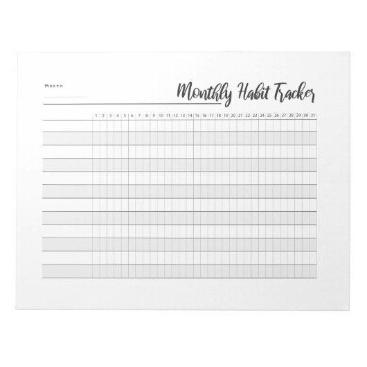 Monatsüblicher Tracker Notizblock (Vorderseite)