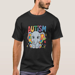 Monatsunterschiede zum Autismusbewusstsein Elefant T-Shirt