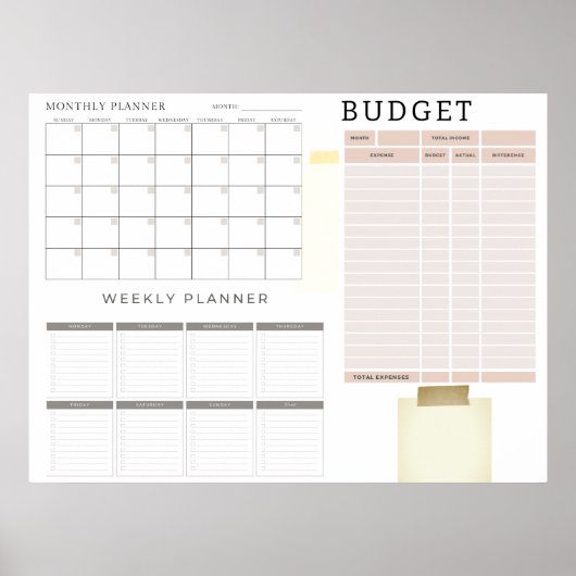 Monatszeitplaner-Poster Poster (Vorne)