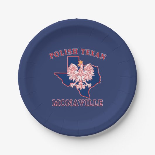 Monaville Polnisch Texan Pappteller (Vorderseite)