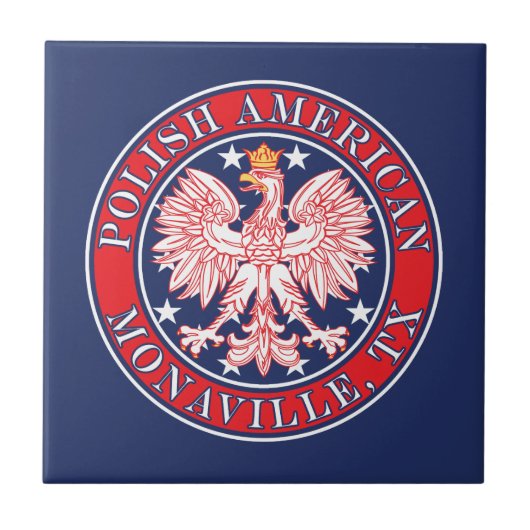Monaville Texas Polnischer Adler Fliese (Vorderseite)