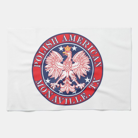 Monaville Texas Polnischer Adler Geschirrtuch (Horizontal)