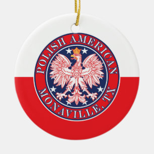 Monaville Texas Polnischer Adler Keramik Ornament