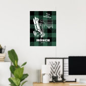 Mönch 4107 m Schweizer Alpen Bergsteigen Poster (Heimbüro)