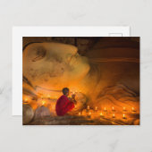Mönch beten von einem Buddha Postkarte (Vorne/Hinten)