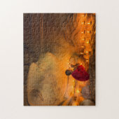 Mönch-Gebet durch einen Buddha Puzzle (Vertikal)